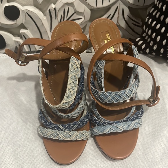 Aquazzura Firenze Denim Multi Strap Sandal - Picture 7 of 7